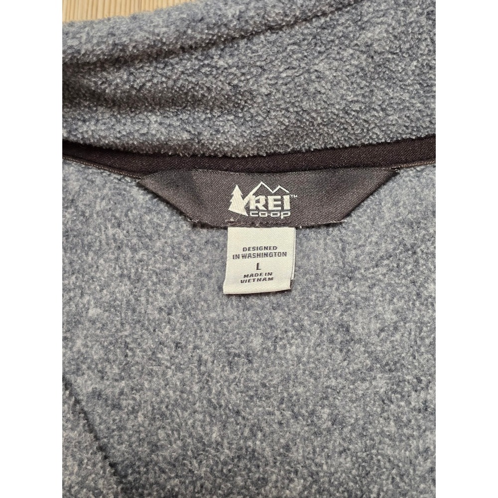 REI Co-op Womens Large Gray Full Zip Fleece Jacket Mock Neck Outdoor Hiking L - Picture 5 of 8